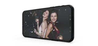 Smartphone mit einem Foto aus der Fotobox
